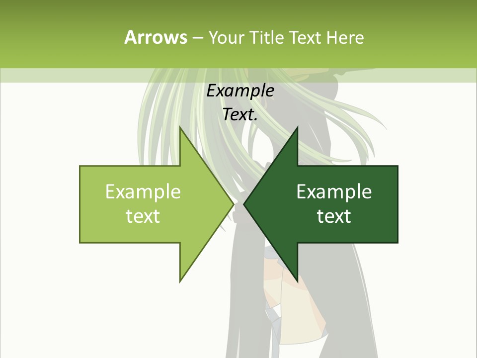 A Woman With Long Green Hair Standing In Front Of A Green Background PowerPoint Template