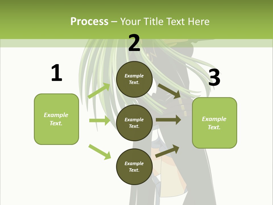 A Woman With Long Green Hair Standing In Front Of A Green Background PowerPoint Template