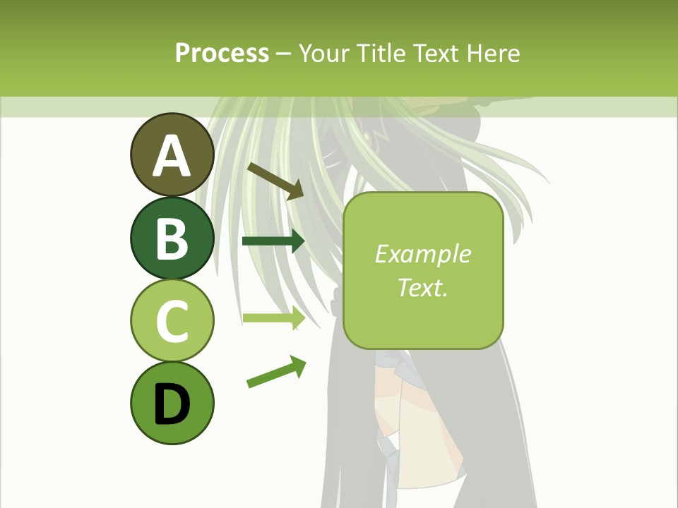 A Woman With Long Green Hair Standing In Front Of A Green Background PowerPoint Template