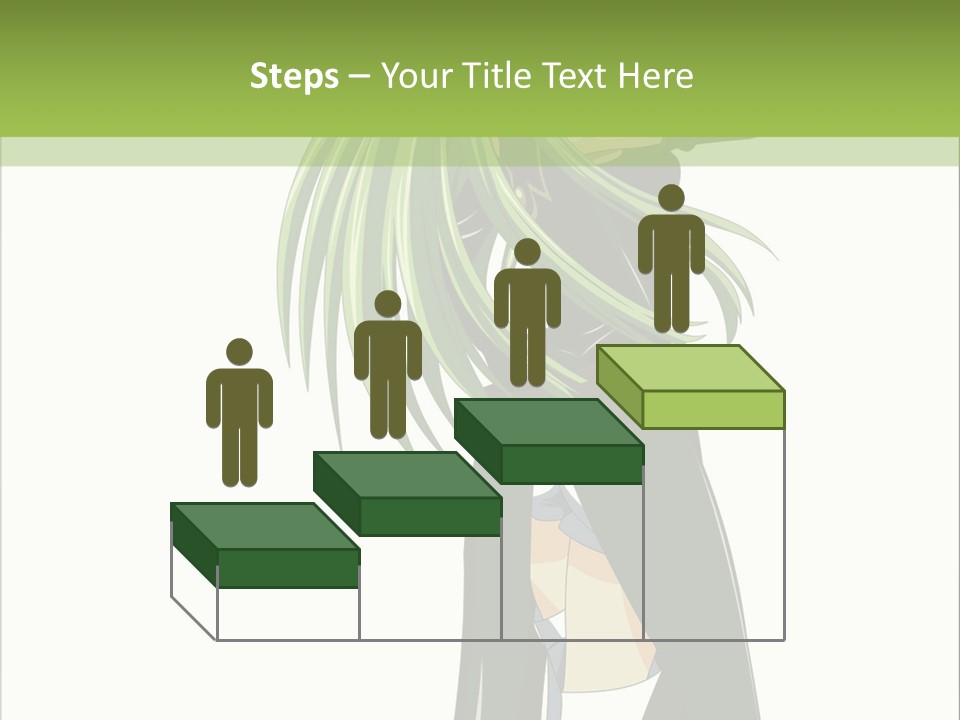 A Woman With Long Green Hair Standing In Front Of A Green Background PowerPoint Template