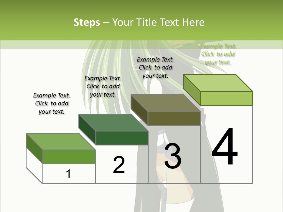 A Woman With Long Green Hair Standing In Front Of A Green Background PowerPoint Template