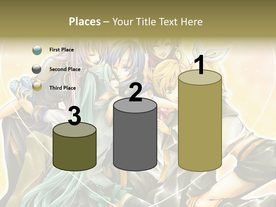 A Group Of Anime Girls Hugging Each Other PowerPoint Template