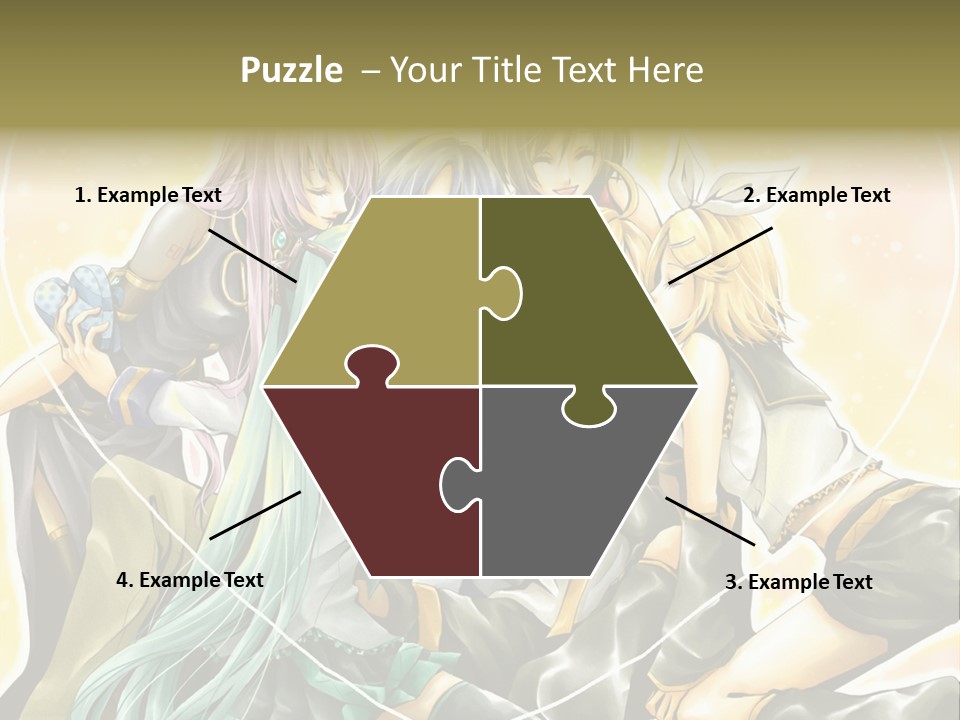 A Group Of Anime Girls Hugging Each Other PowerPoint Template