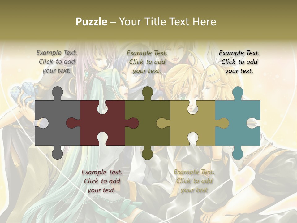 A Group Of Anime Girls Hugging Each Other PowerPoint Template