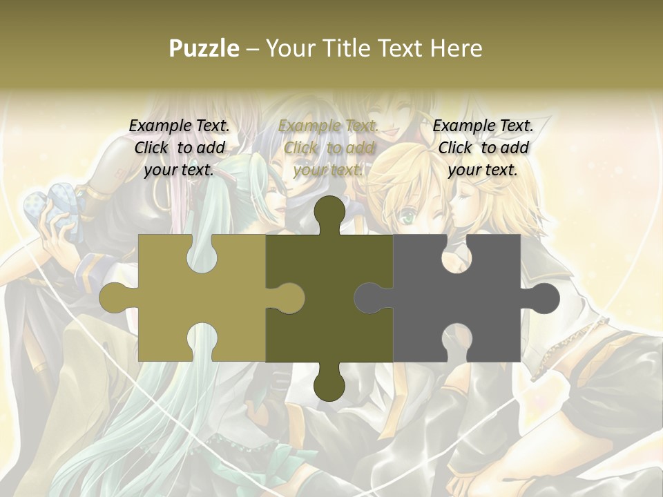 A Group Of Anime Girls Hugging Each Other PowerPoint Template