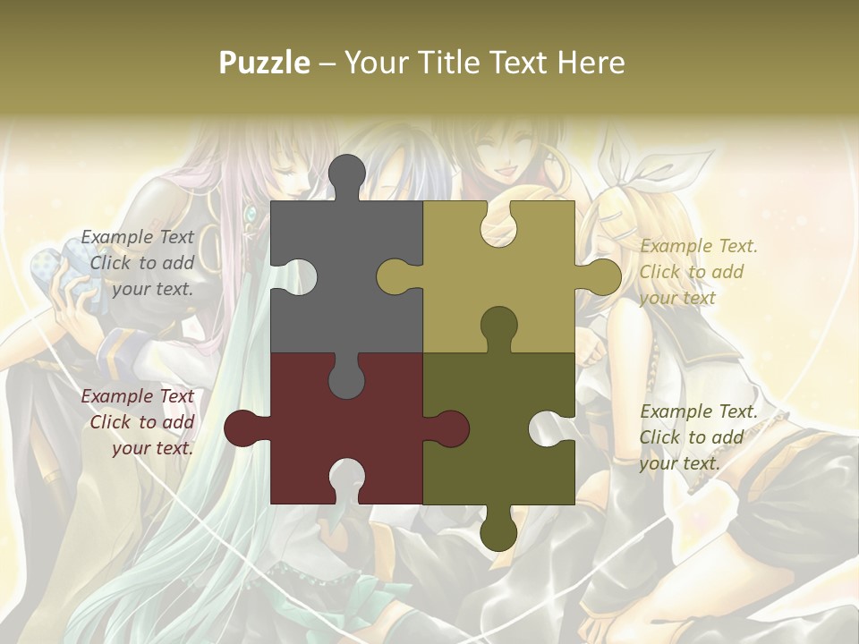 A Group Of Anime Girls Hugging Each Other PowerPoint Template