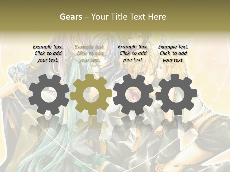 A Group Of Anime Girls Hugging Each Other PowerPoint Template