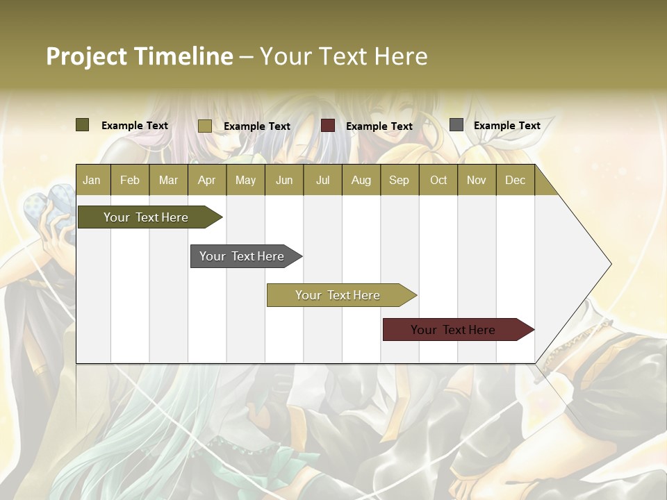 A Group Of Anime Girls Hugging Each Other PowerPoint Template