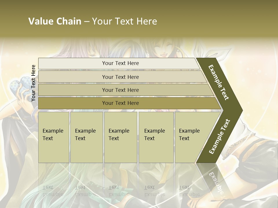 A Group Of Anime Girls Hugging Each Other PowerPoint Template