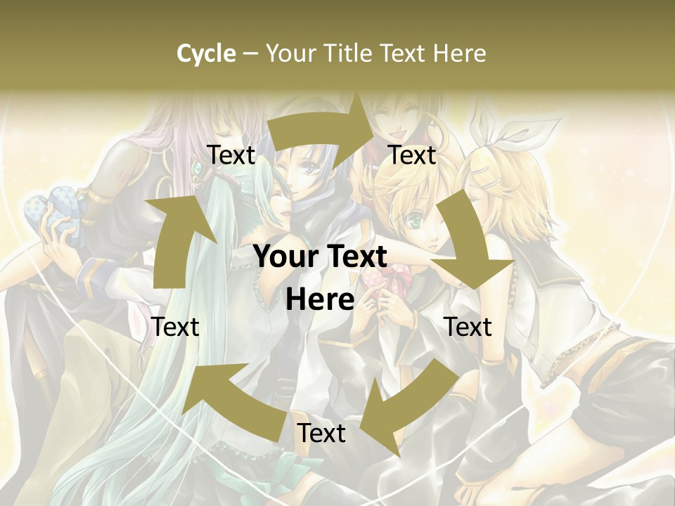 A Group Of Anime Girls Hugging Each Other PowerPoint Template