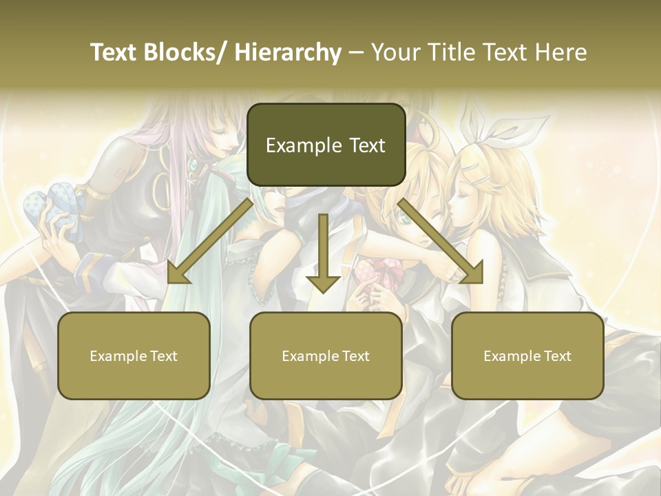 A Group Of Anime Girls Hugging Each Other PowerPoint Template