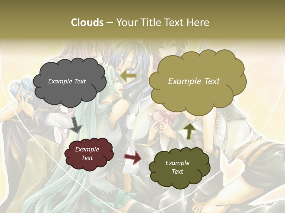 A Group Of Anime Girls Hugging Each Other PowerPoint Template