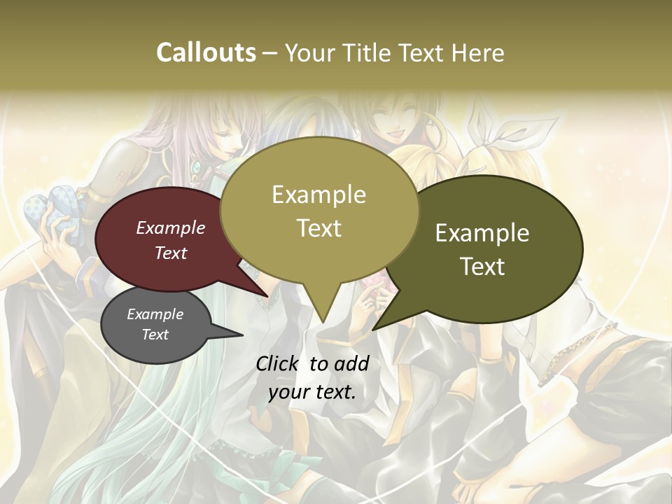 A Group Of Anime Girls Hugging Each Other PowerPoint Template