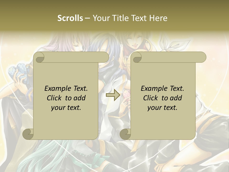 A Group Of Anime Girls Hugging Each Other PowerPoint Template