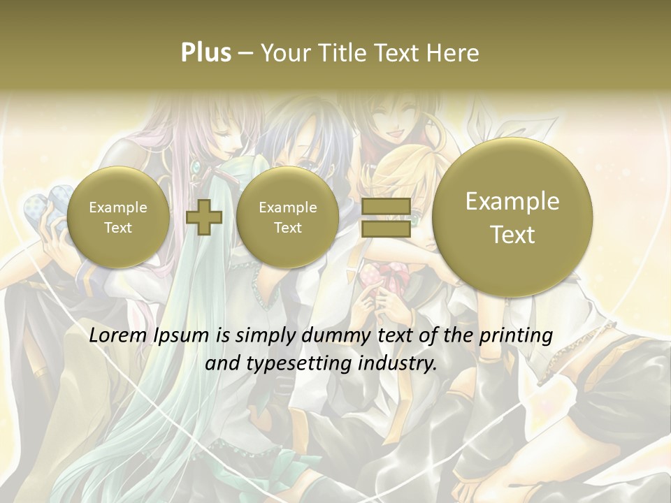 A Group Of Anime Girls Hugging Each Other PowerPoint Template