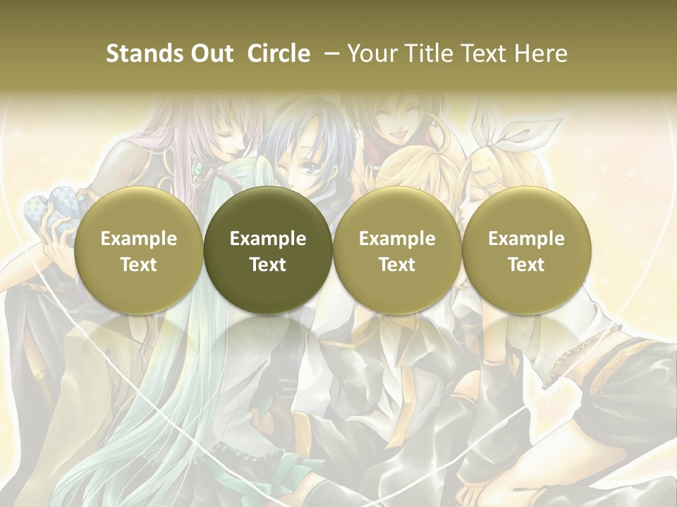 A Group Of Anime Girls Hugging Each Other PowerPoint Template