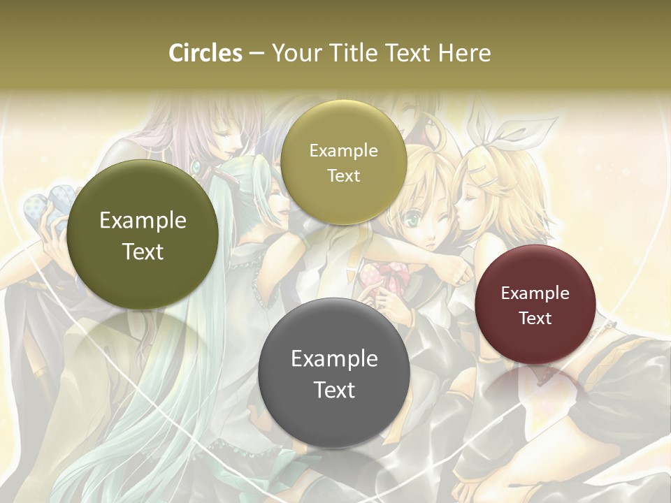A Group Of Anime Girls Hugging Each Other PowerPoint Template