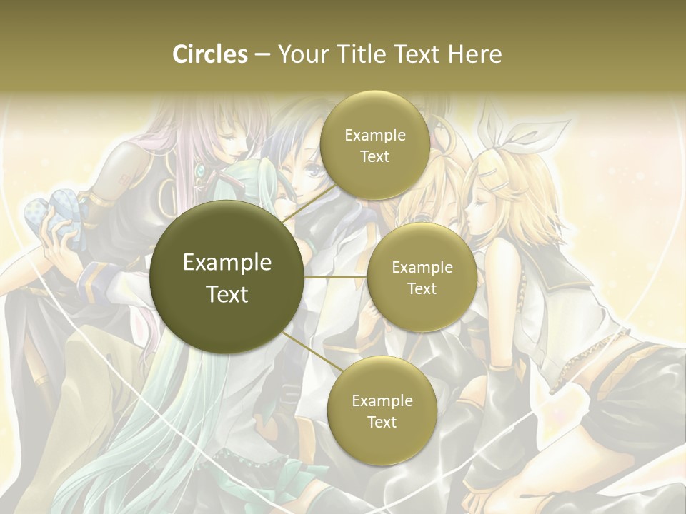 A Group Of Anime Girls Hugging Each Other PowerPoint Template