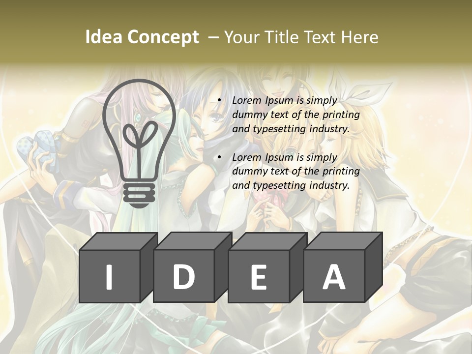 A Group Of Anime Girls Hugging Each Other PowerPoint Template