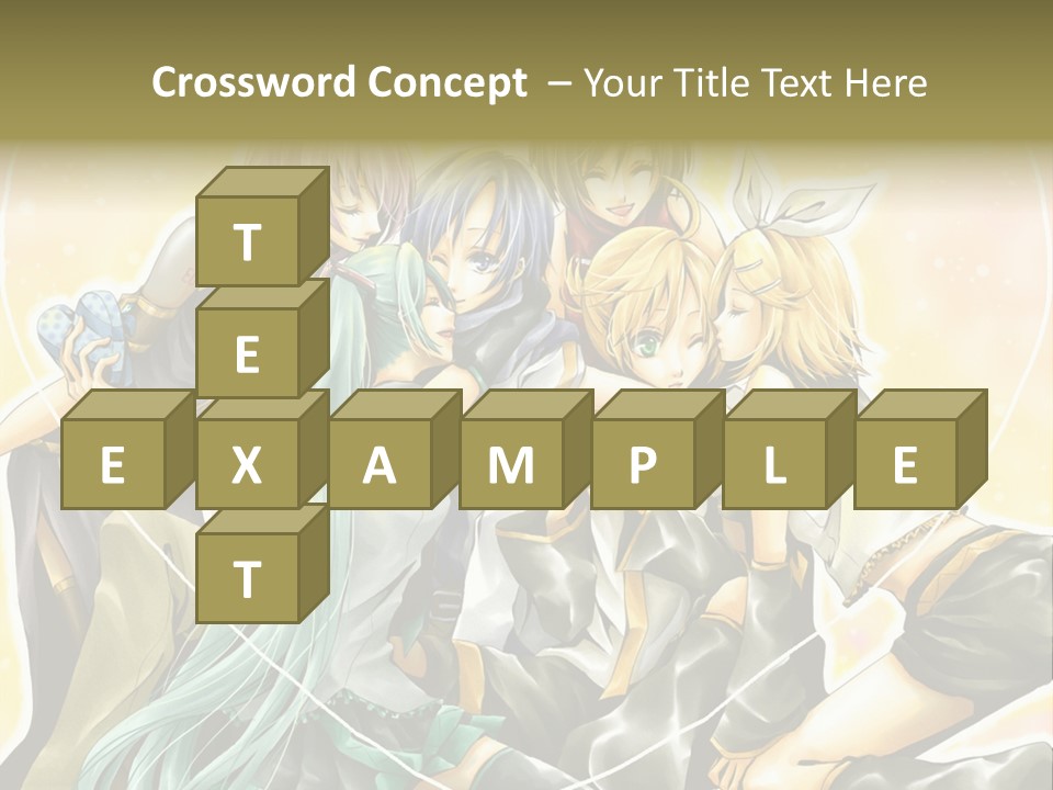 A Group Of Anime Girls Hugging Each Other PowerPoint Template