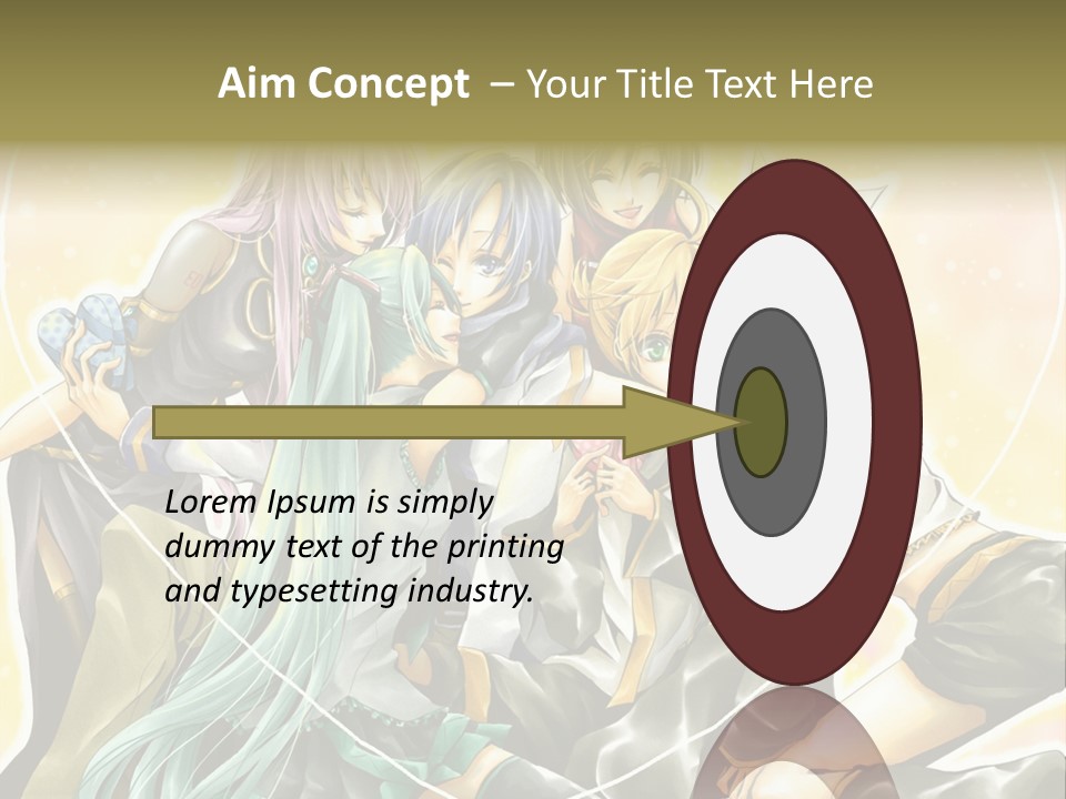 A Group Of Anime Girls Hugging Each Other PowerPoint Template