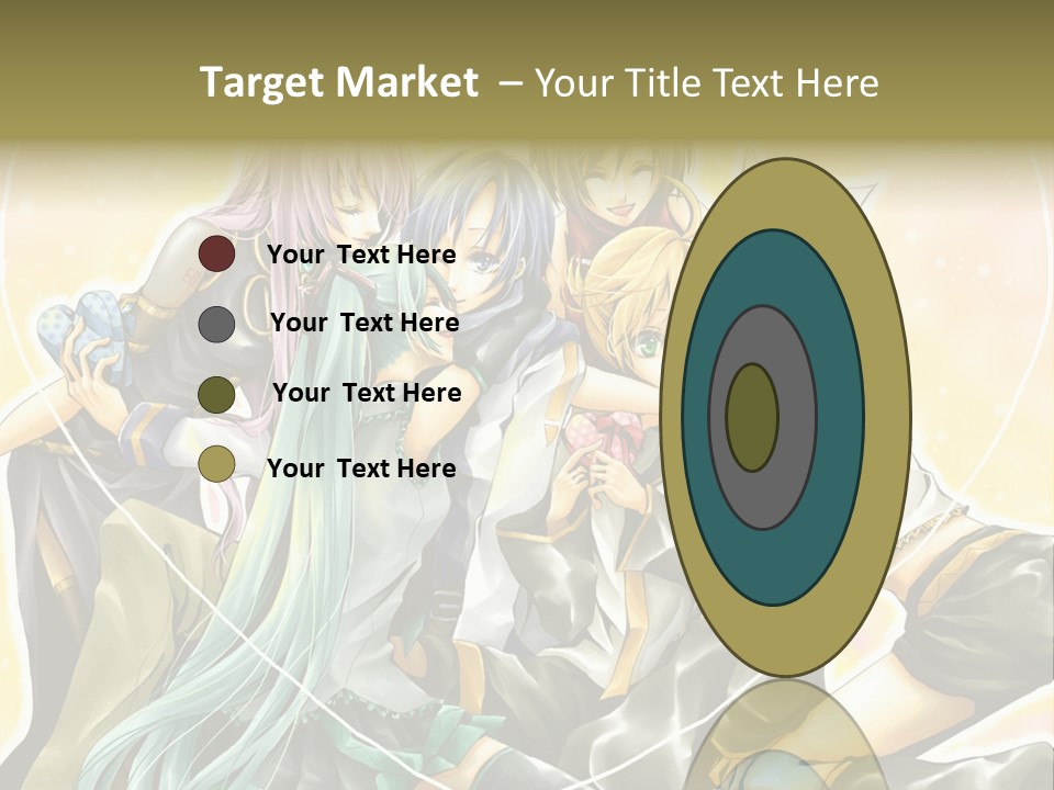 A Group Of Anime Girls Hugging Each Other PowerPoint Template