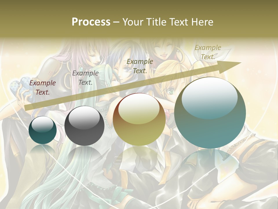 A Group Of Anime Girls Hugging Each Other PowerPoint Template