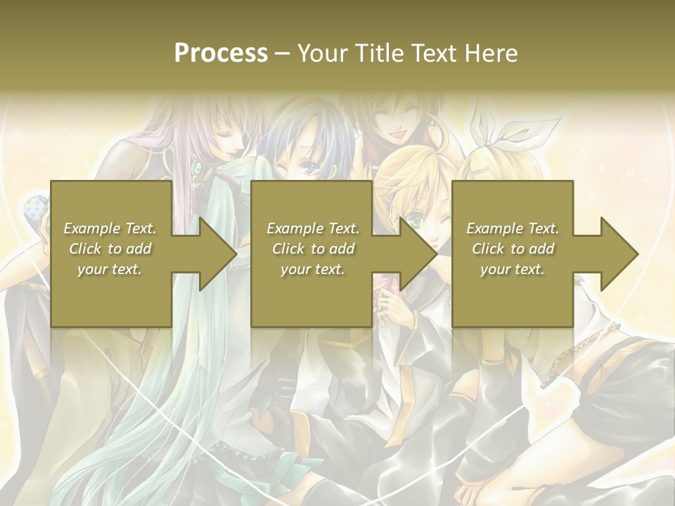 A Group Of Anime Girls Hugging Each Other PowerPoint Template
