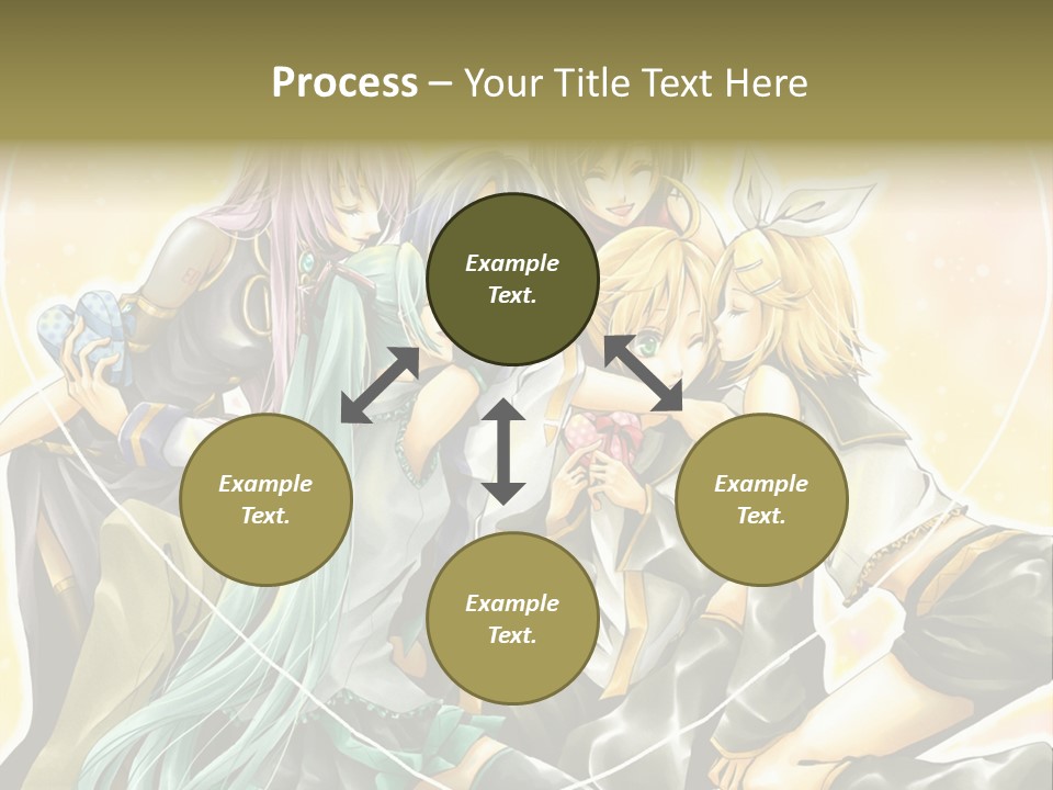 A Group Of Anime Girls Hugging Each Other PowerPoint Template