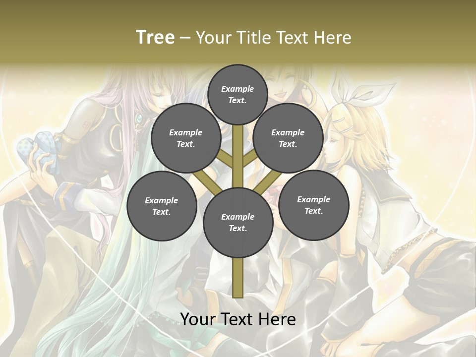 A Group Of Anime Girls Hugging Each Other PowerPoint Template