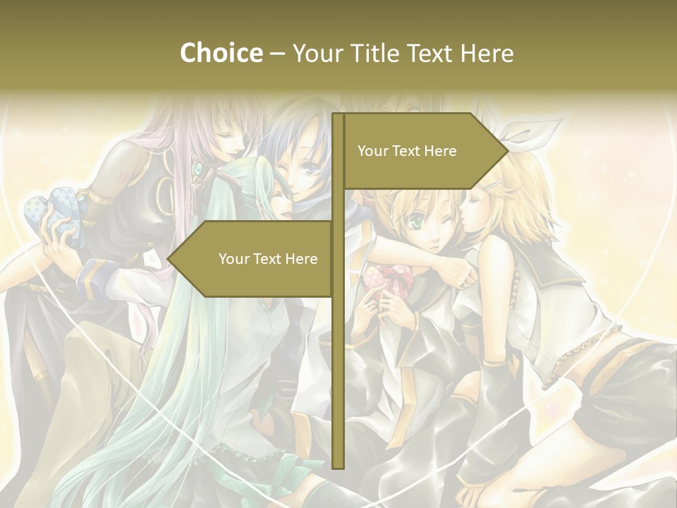 A Group Of Anime Girls Hugging Each Other PowerPoint Template