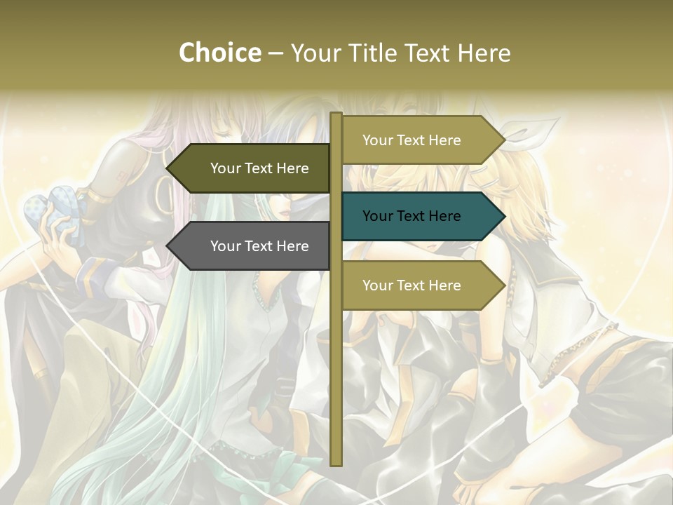 A Group Of Anime Girls Hugging Each Other PowerPoint Template