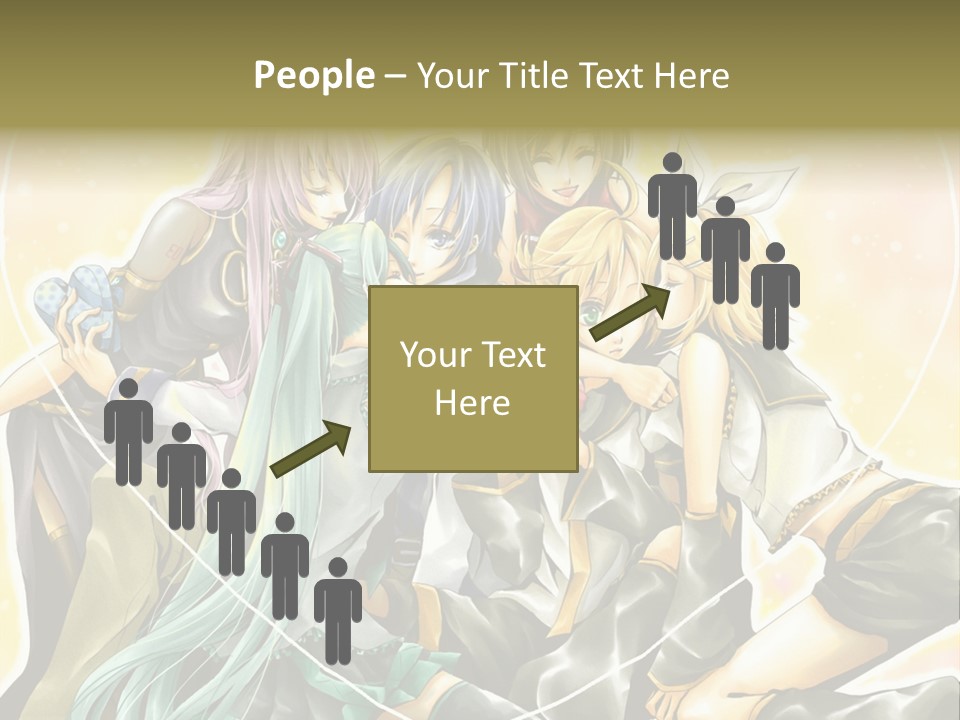 A Group Of Anime Girls Hugging Each Other PowerPoint Template