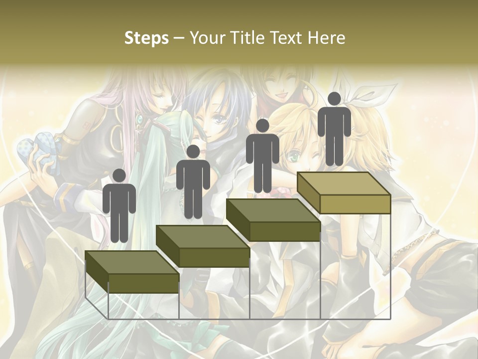 A Group Of Anime Girls Hugging Each Other PowerPoint Template