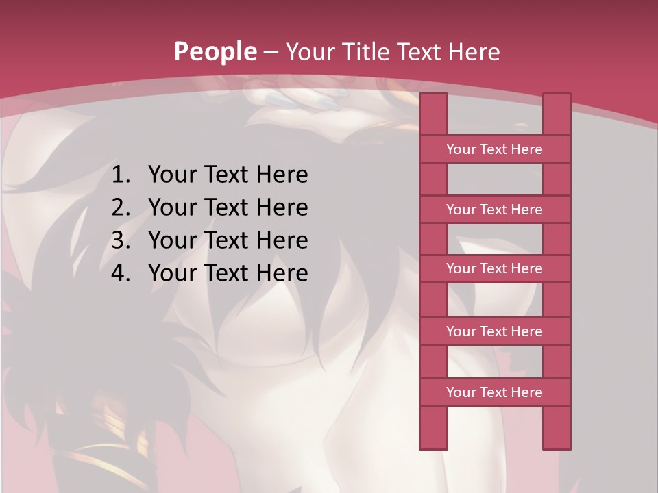 A Woman With Black Hair Wearing A Black Dress PowerPoint Template