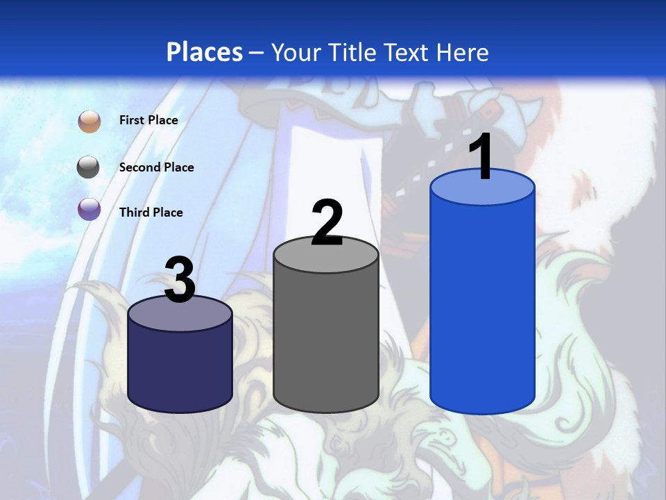 A Woman In A White Dress Standing Next To A Wolf PowerPoint Template