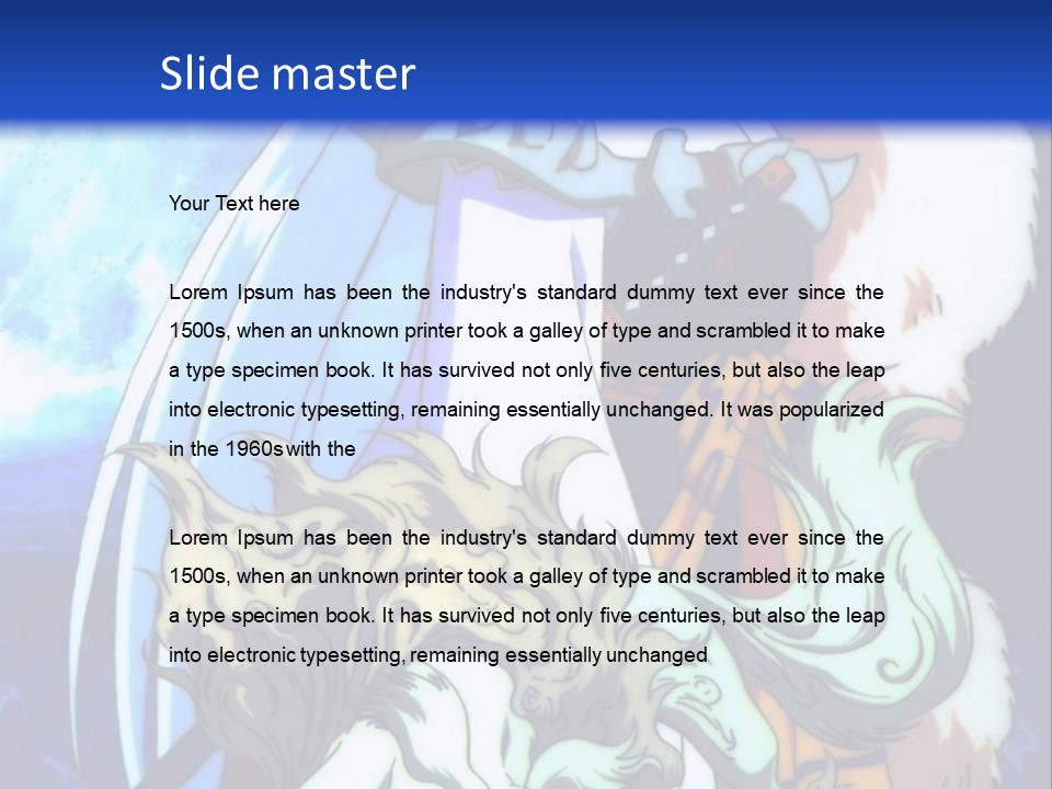 A Woman In A White Dress Standing Next To A Wolf PowerPoint Template