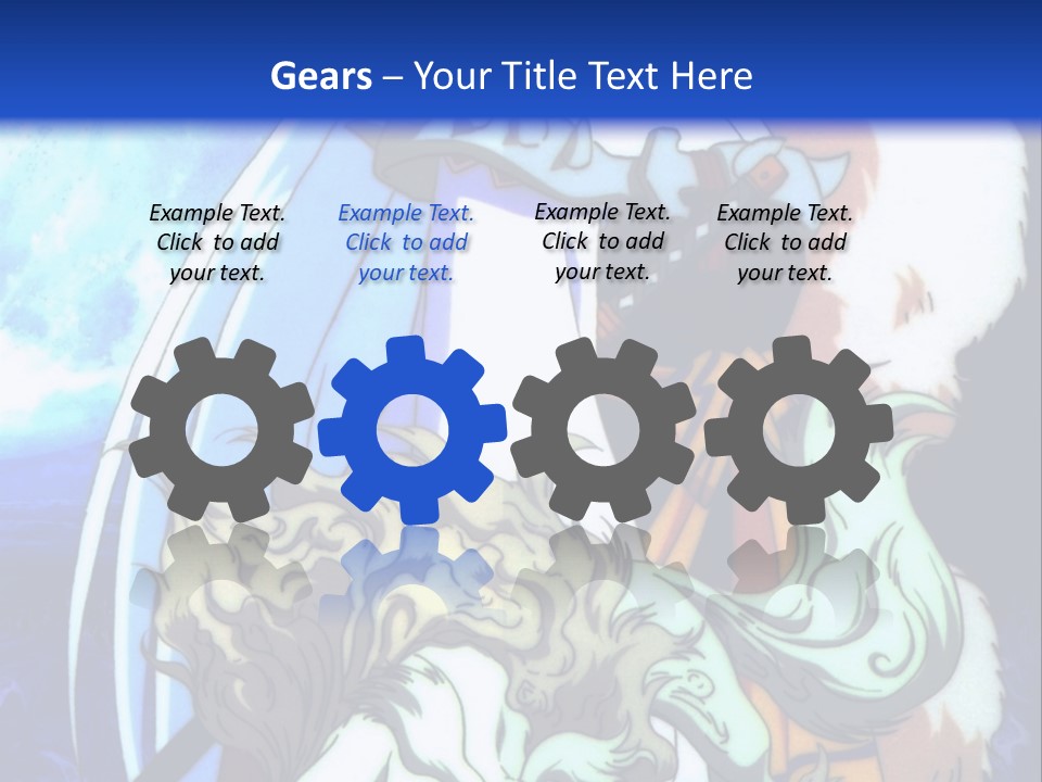 A Woman In A White Dress Standing Next To A Wolf PowerPoint Template