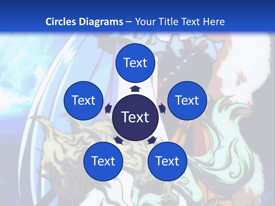 A Woman In A White Dress Standing Next To A Wolf PowerPoint Template