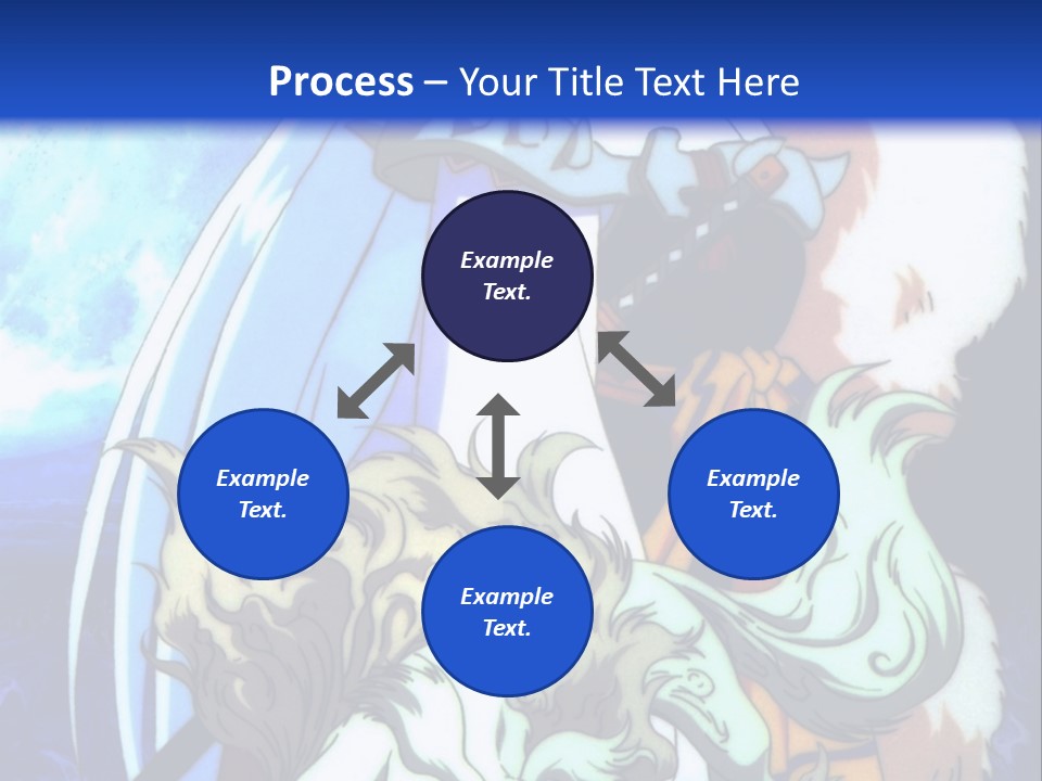 A Woman In A White Dress Standing Next To A Wolf PowerPoint Template