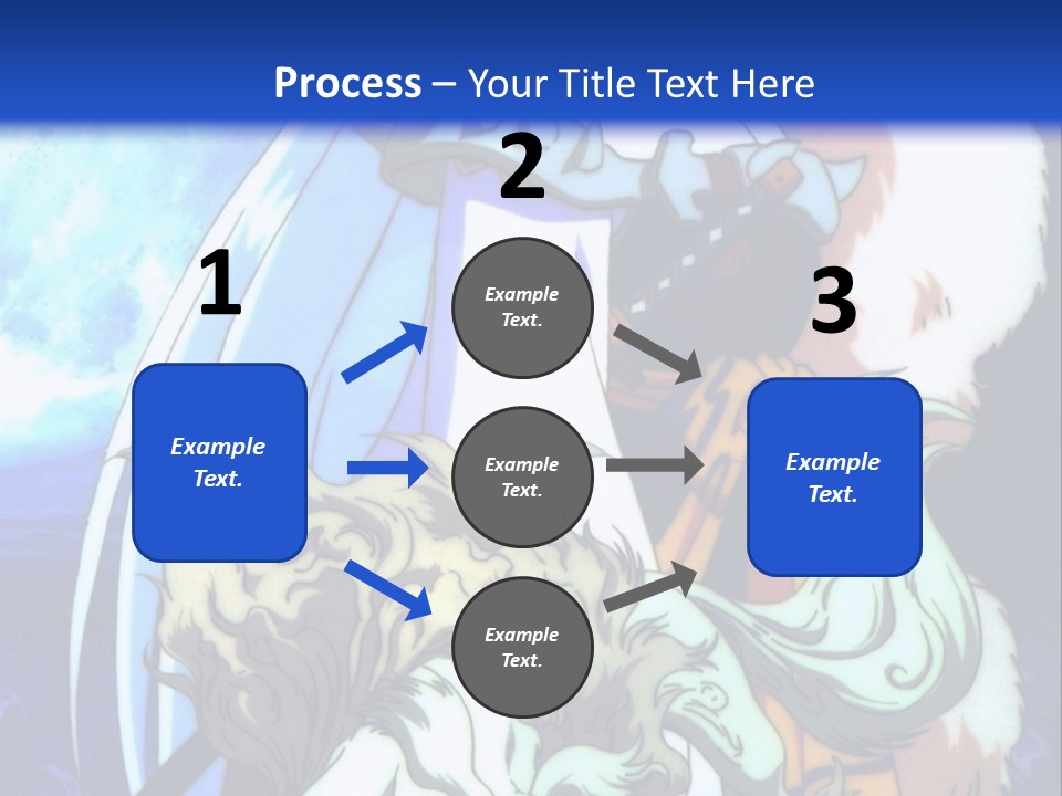 A Woman In A White Dress Standing Next To A Wolf PowerPoint Template