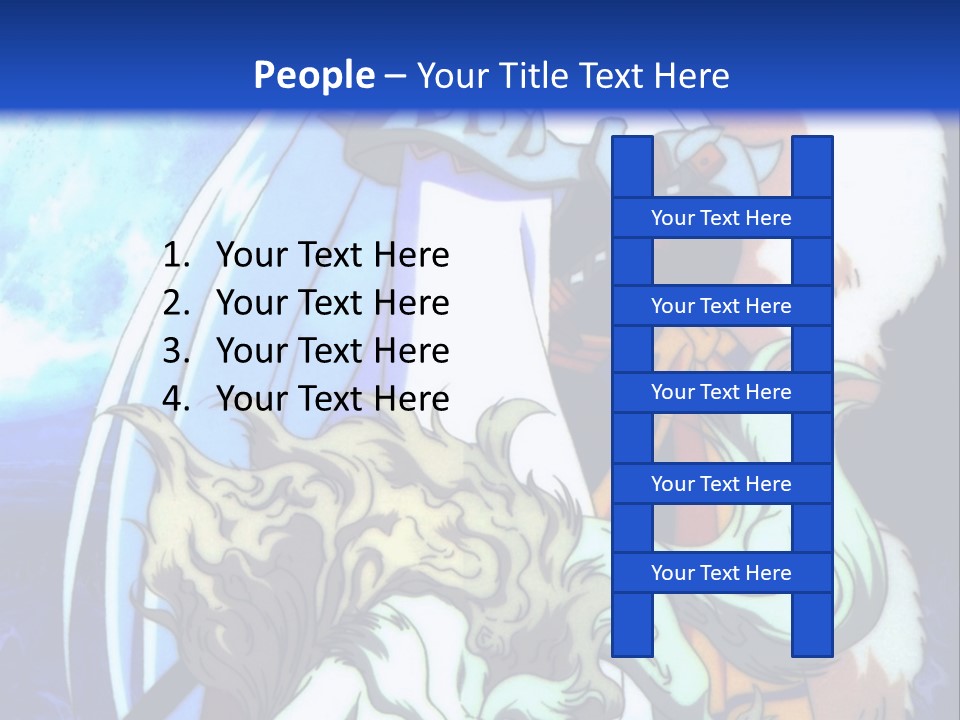 A Woman In A White Dress Standing Next To A Wolf PowerPoint Template