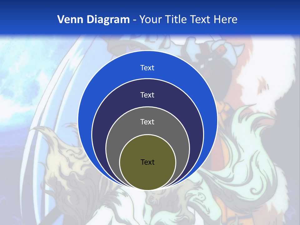 A Woman In A White Dress Standing Next To A Wolf PowerPoint Template