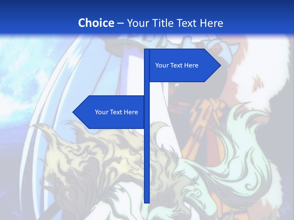 A Woman In A White Dress Standing Next To A Wolf PowerPoint Template