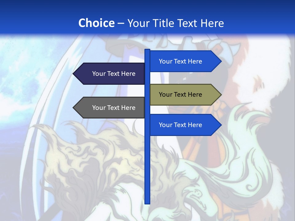 A Woman In A White Dress Standing Next To A Wolf PowerPoint Template