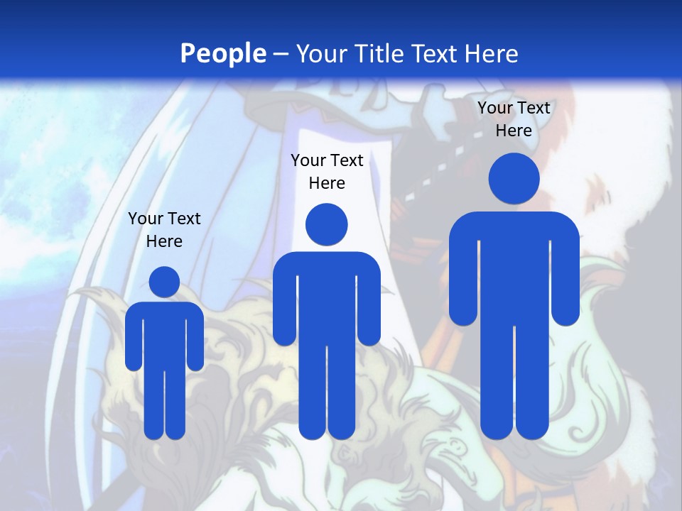 A Woman In A White Dress Standing Next To A Wolf PowerPoint Template