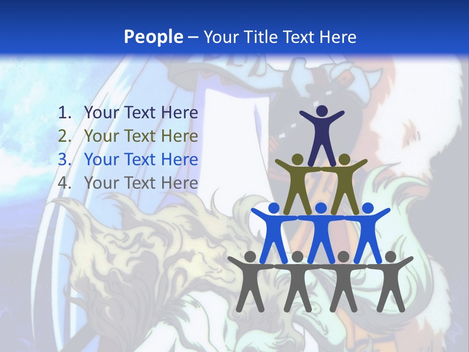 A Woman In A White Dress Standing Next To A Wolf PowerPoint Template