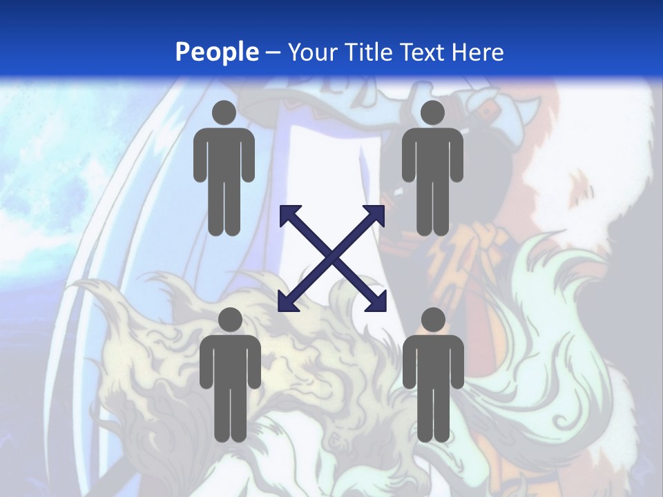 A Woman In A White Dress Standing Next To A Wolf PowerPoint Template