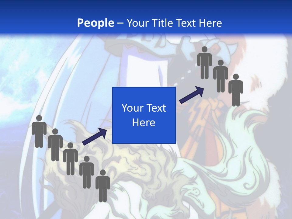 A Woman In A White Dress Standing Next To A Wolf PowerPoint Template