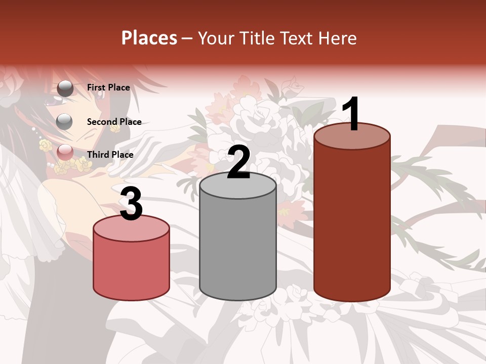 A Woman In A Wedding Dress Holding A Bouquet Of Flowers PowerPoint Template